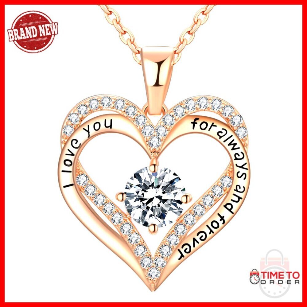18K Rose Gold Pendant Necklace Elegant Minimalist Gift for Women Sterling Silver